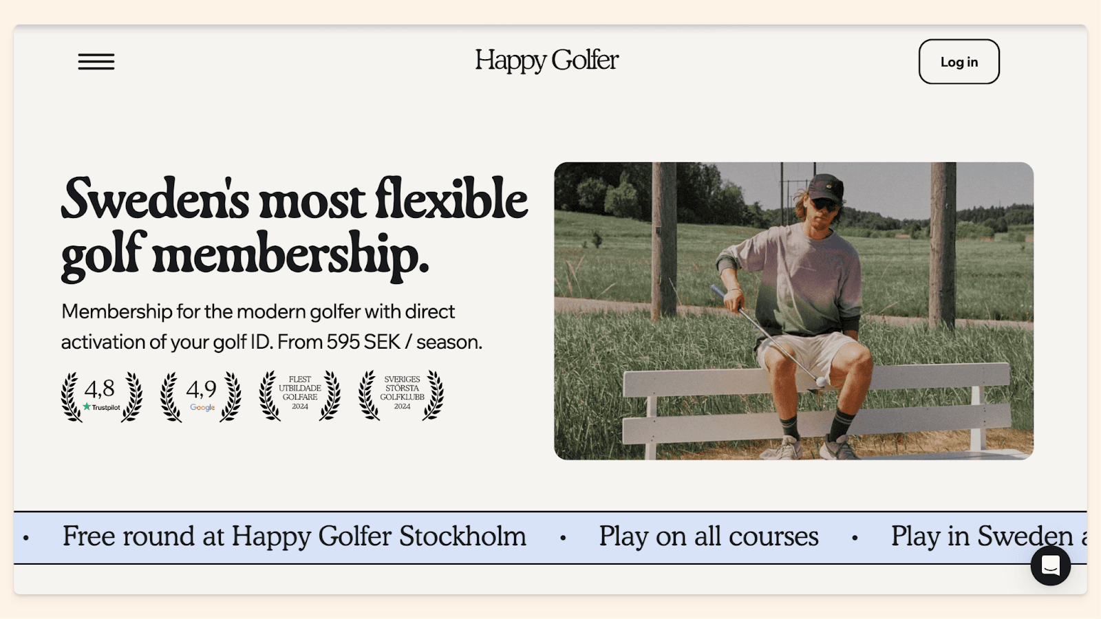 Happy Golfer's website: Sweden's most flexible golf membership