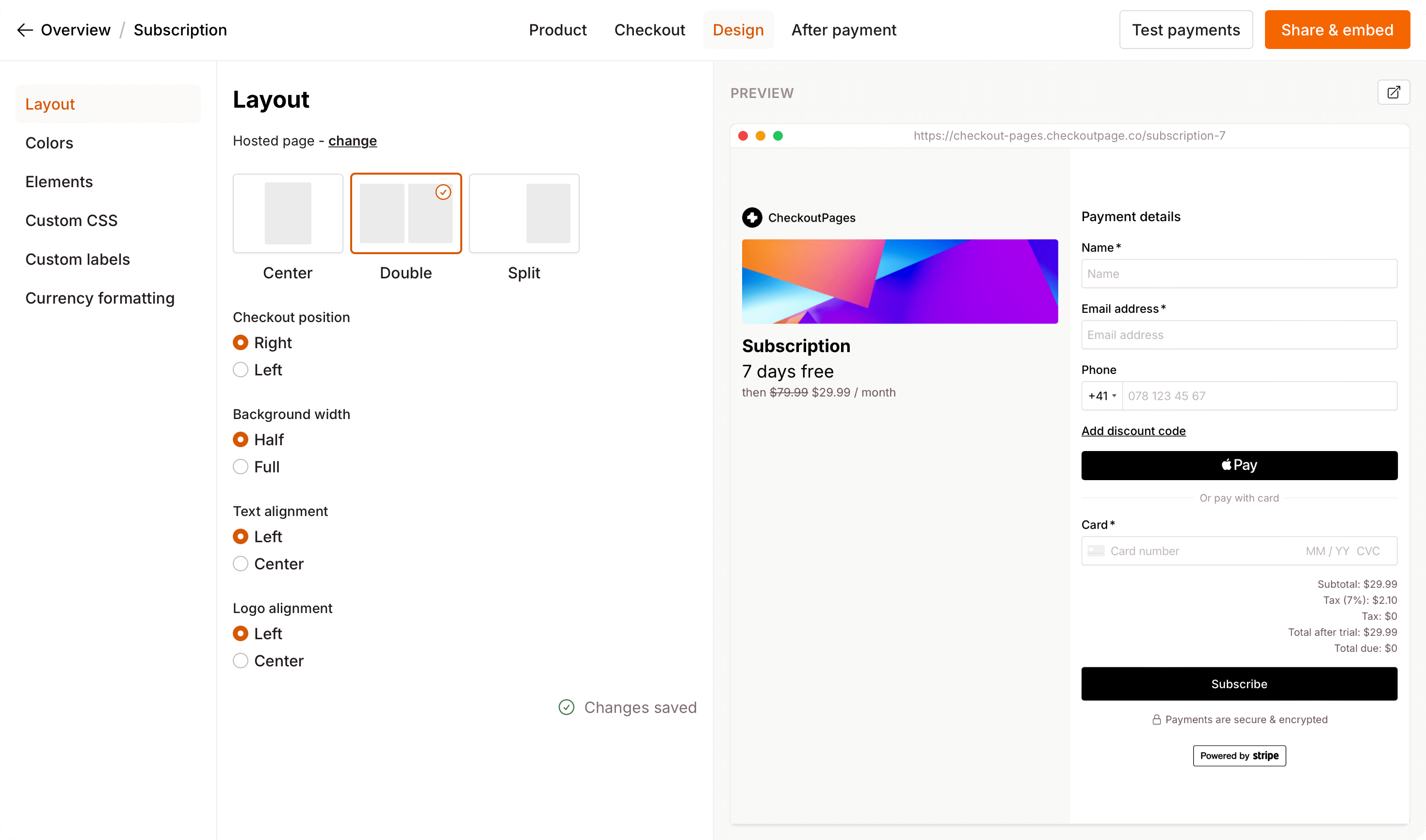 Checkout Page | Sell digital products, subscriptions and event tickets