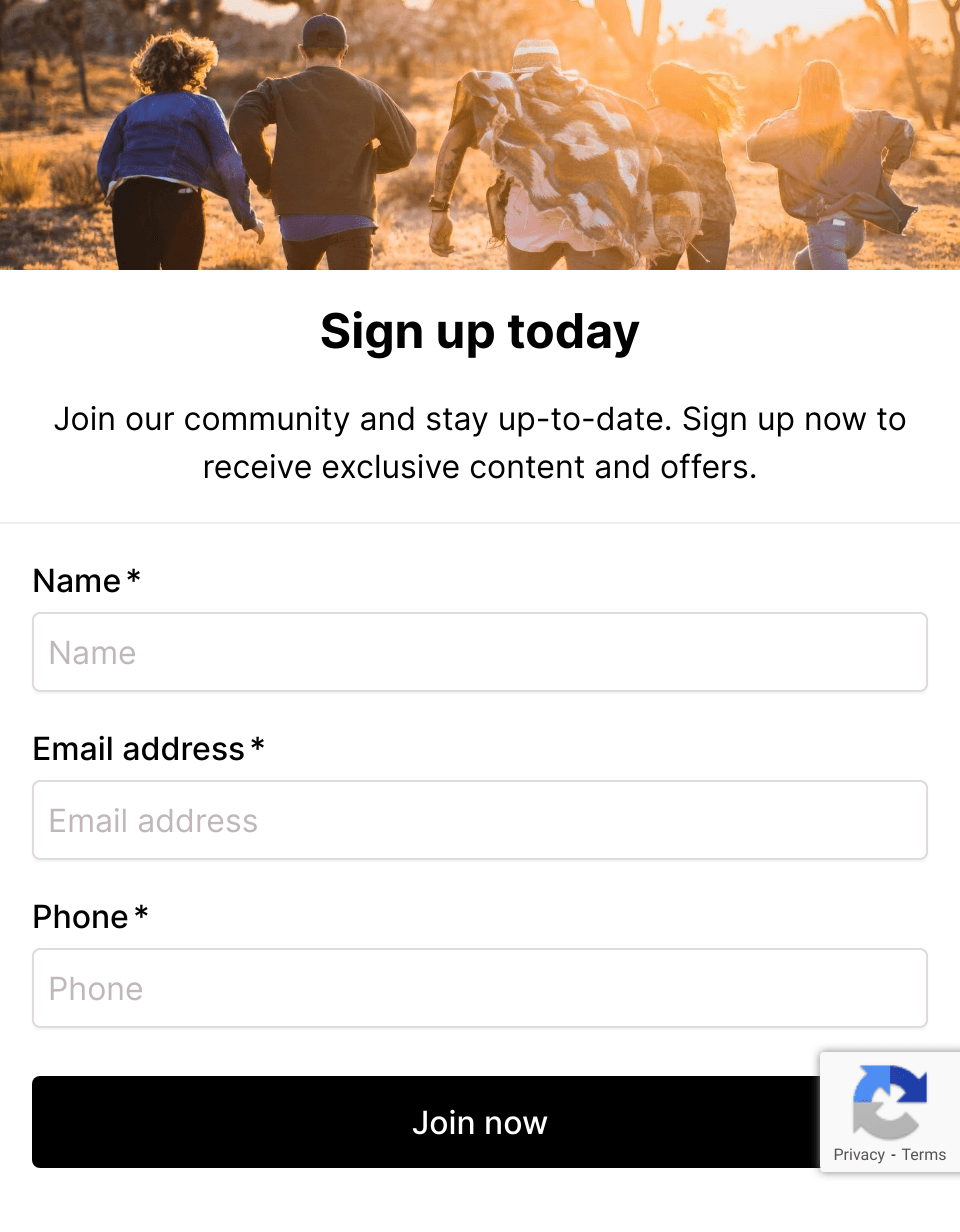 Sign up today
