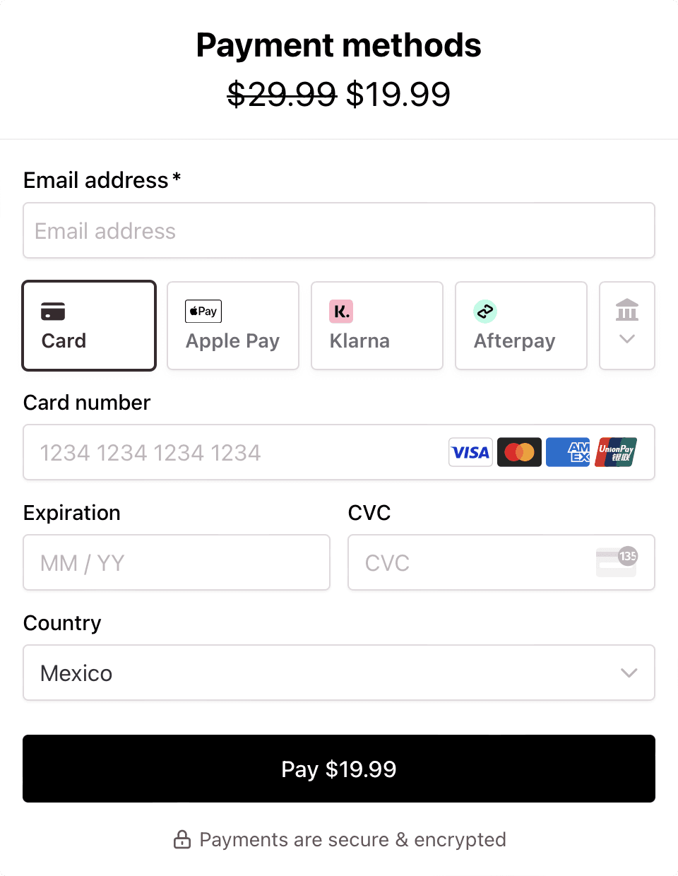 Payment methods