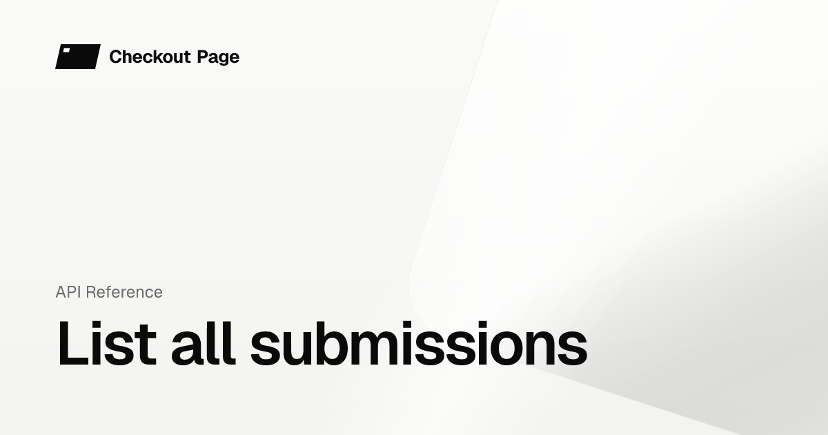 List all submissions | Checkout Page Knowledge base