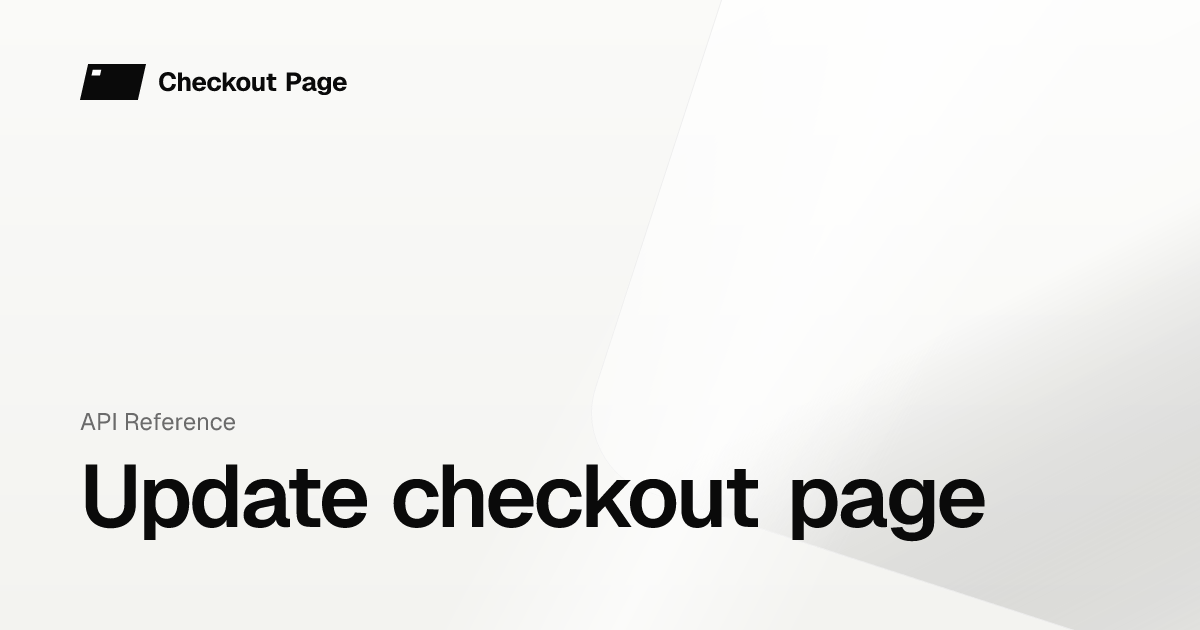 Update checkout page | Checkout Page Knowledge base