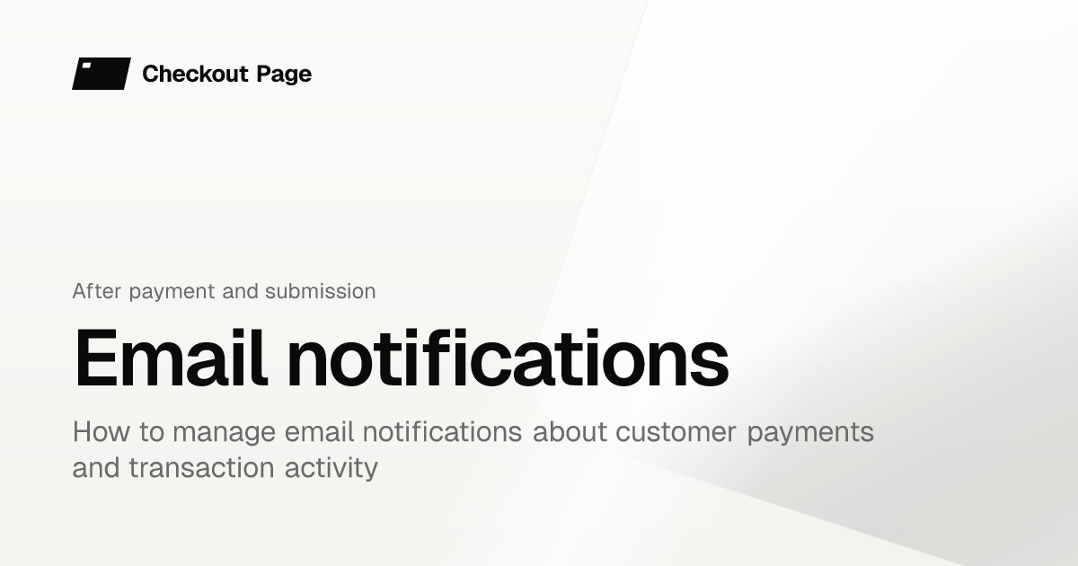 Email notifications | Checkout Page Knowledge base