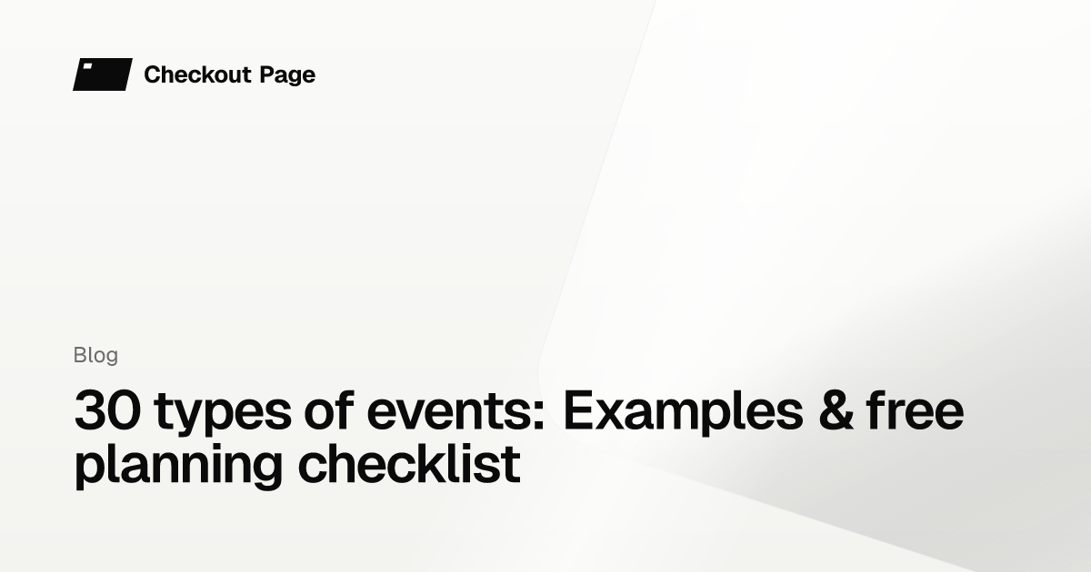 30 types of events: Examples & free planning checklist