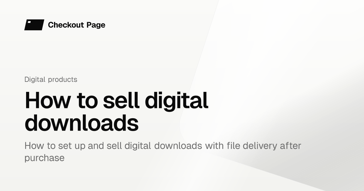 How to sell digital downloads | Checkout Page Knowledge base