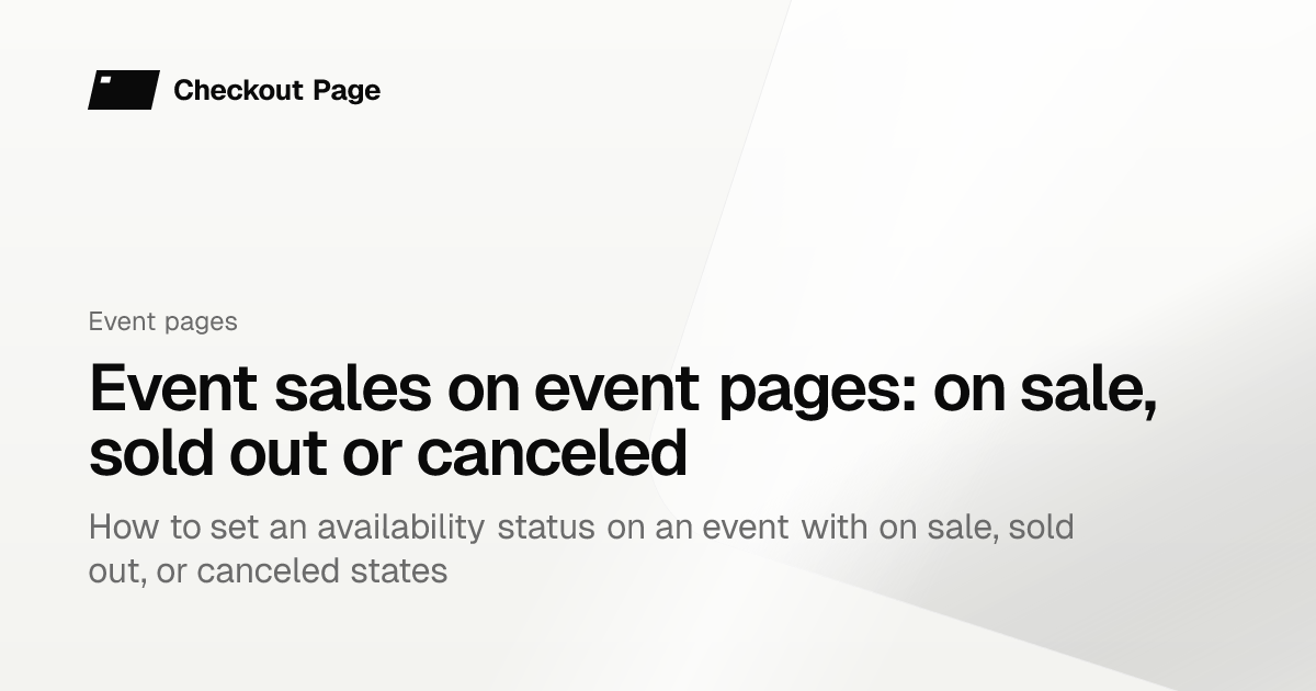 Event sales on event pages: on sale, sold out or canceled | Checkout ...