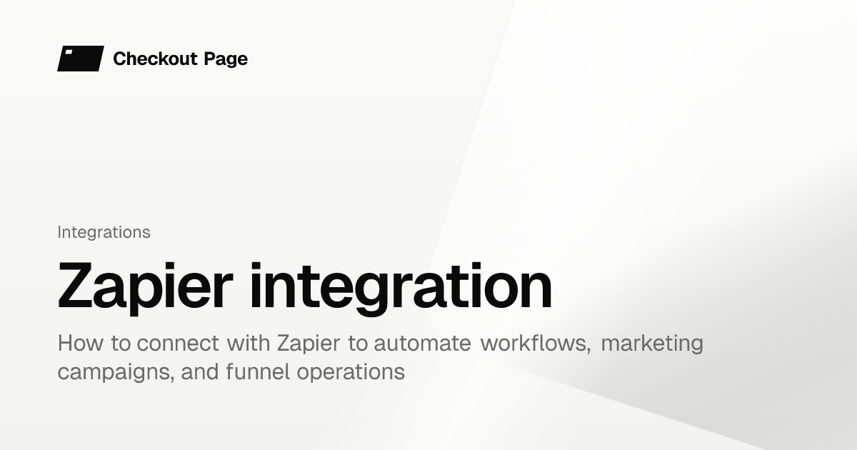 Zapier integration | Checkout Page Knowledge base
