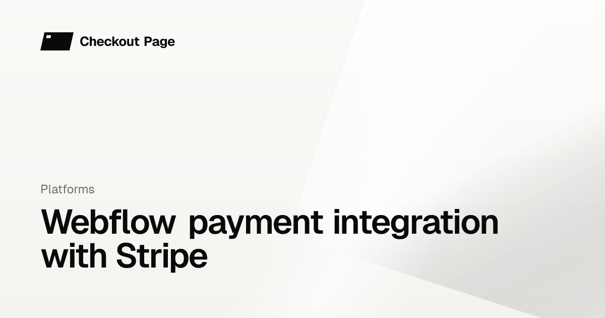 Webflow payment integration with Stripe | Checkout Page