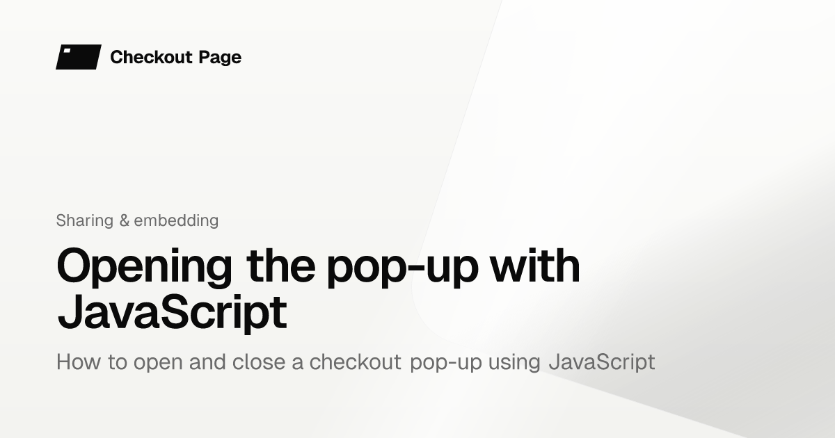 Opening the pop-up with JavaScript | Checkout Page Knowledge base