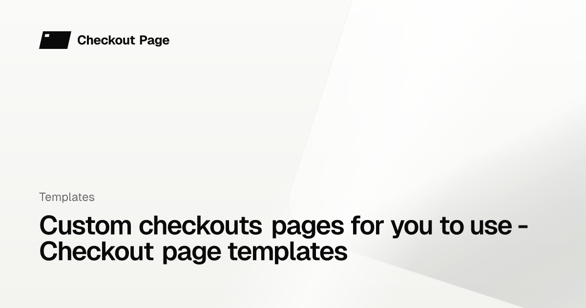 Custom checkouts pages for you to use - Checkout page templates ...