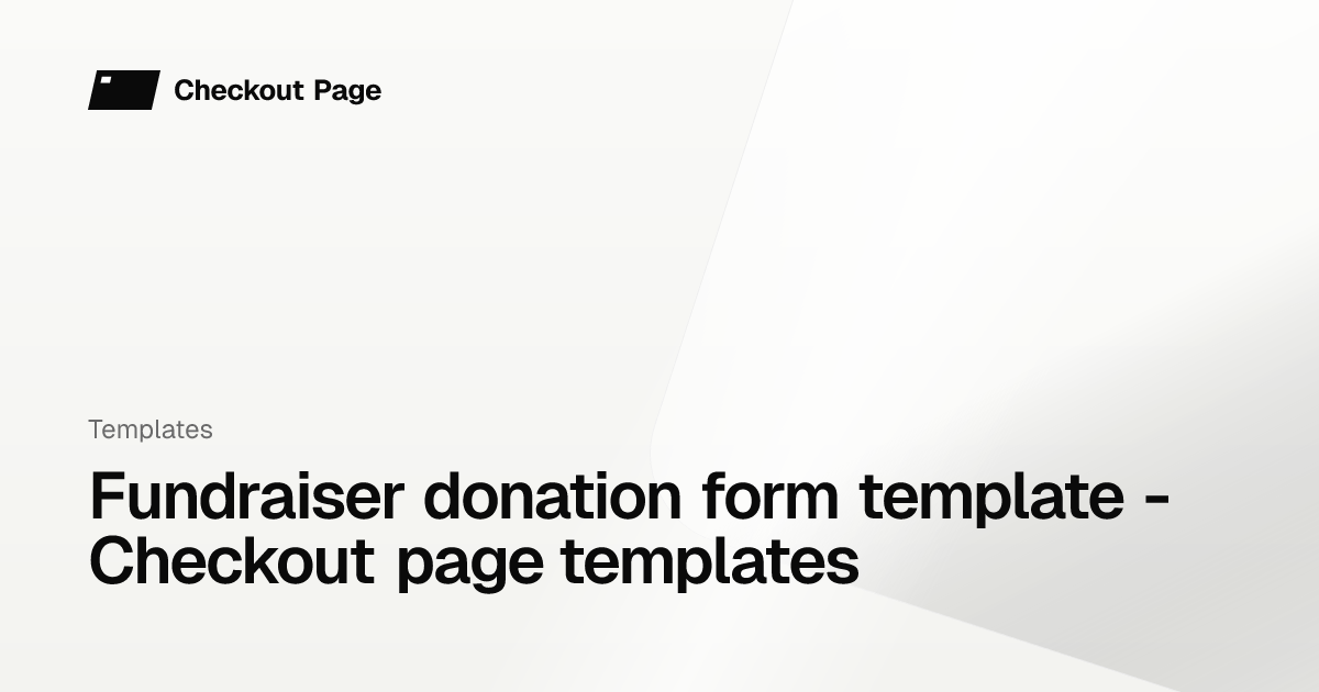 Fundraiser donation form template - Checkout page templates - Checkout Page
