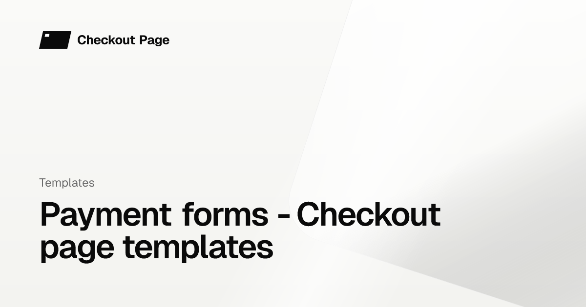 Payment forms - Checkout page templates - Checkout Page