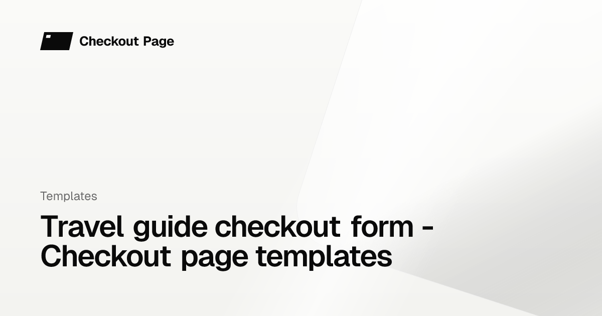 Travel guide checkout form - Checkout page templates - Checkout Page
