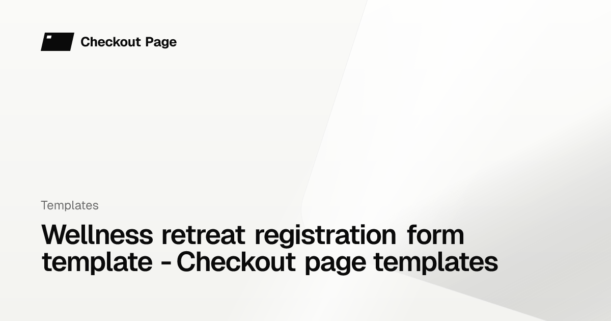 Wellness retreat registration form template - Checkout page templates ...