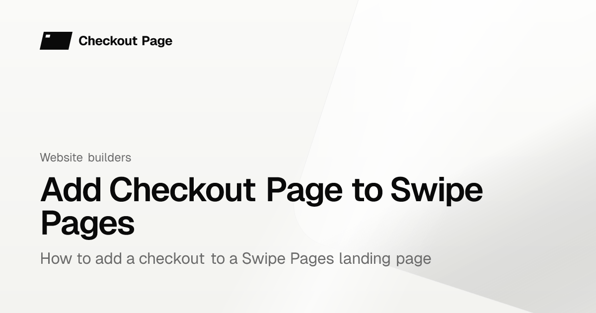Add Checkout Page to Swipe Pages | Checkout Page Knowledge base